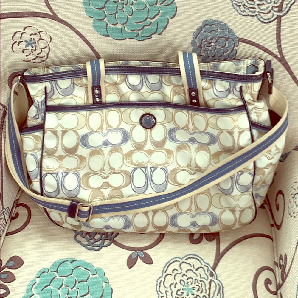 Coach Signature Print Baby Tote